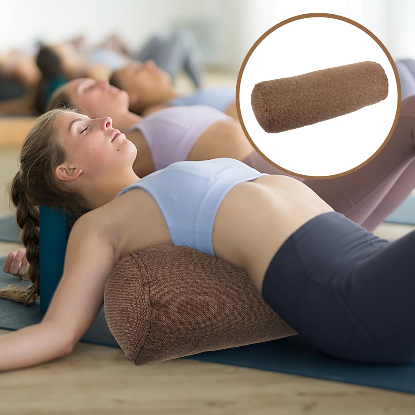 Balacoo Yoga Bolster Pillow : Yoga Neck Pillow Cylindrical Meditation Pillow Yoga Cushion Bolster for Meditation Yoga Pilates