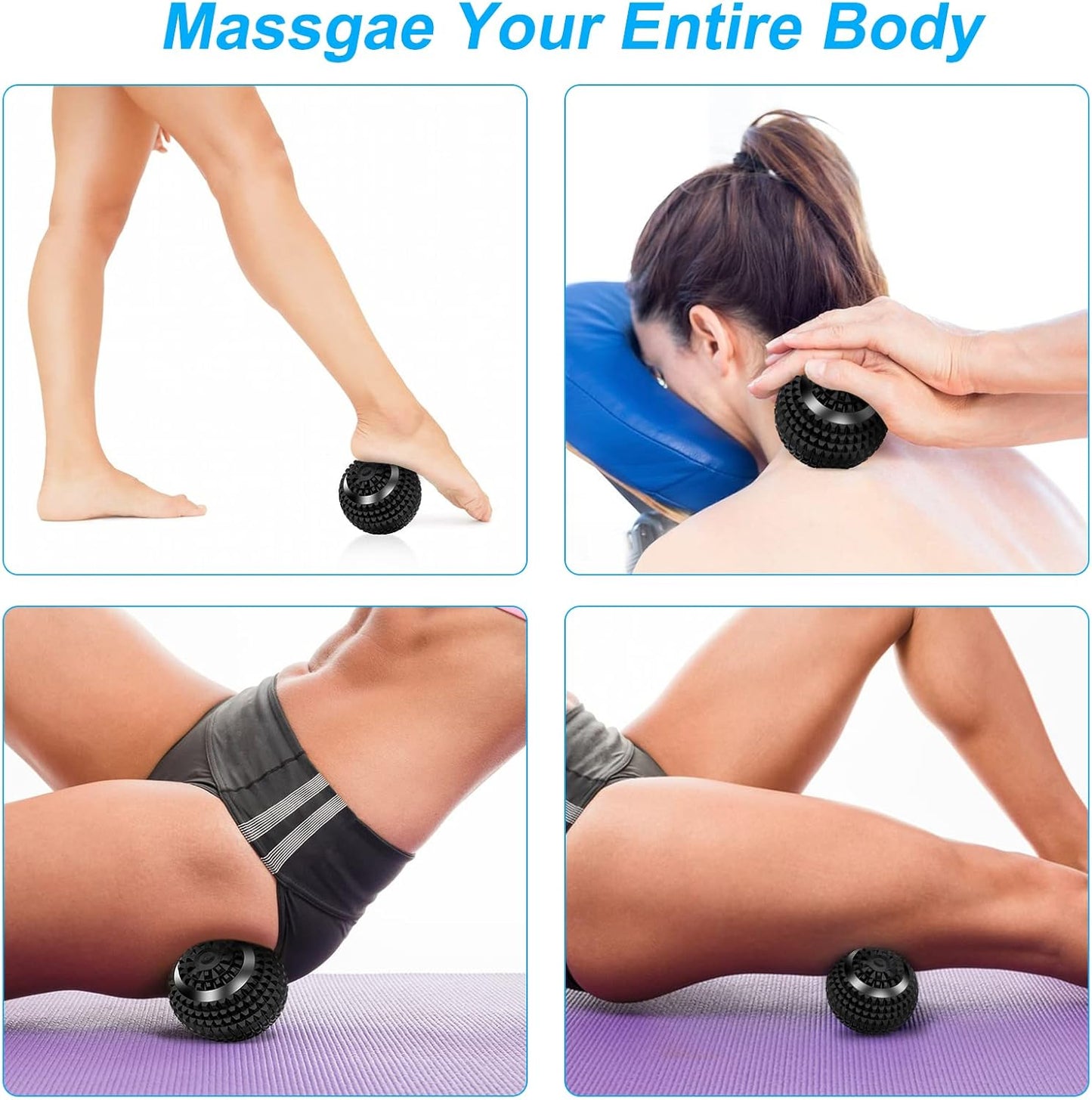 Uppye Vibrating Massage Ball for Physical Therapy and Workout Recovery, Ideal for Yoga, Deep Tissue Myofascial Release Tools - Back, Shoulder & Foot Muscle Massager (Black)