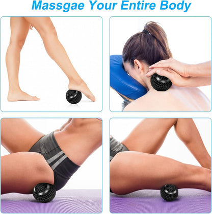 Uppye Vibrating Massage Ball for Physical Therapy and Workout Recovery, Ideal for Yoga, Deep Tissue Myofascial Release Tools - Back, Shoulder & Foot Muscle Massager (Black)