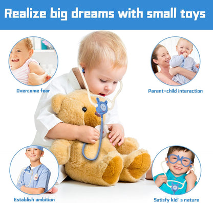 43PCS Kids Doctor Kit Toy, Pretend Play Medical Set for Toddlers, Role Play Playset for Boys Girls Aged 3-8