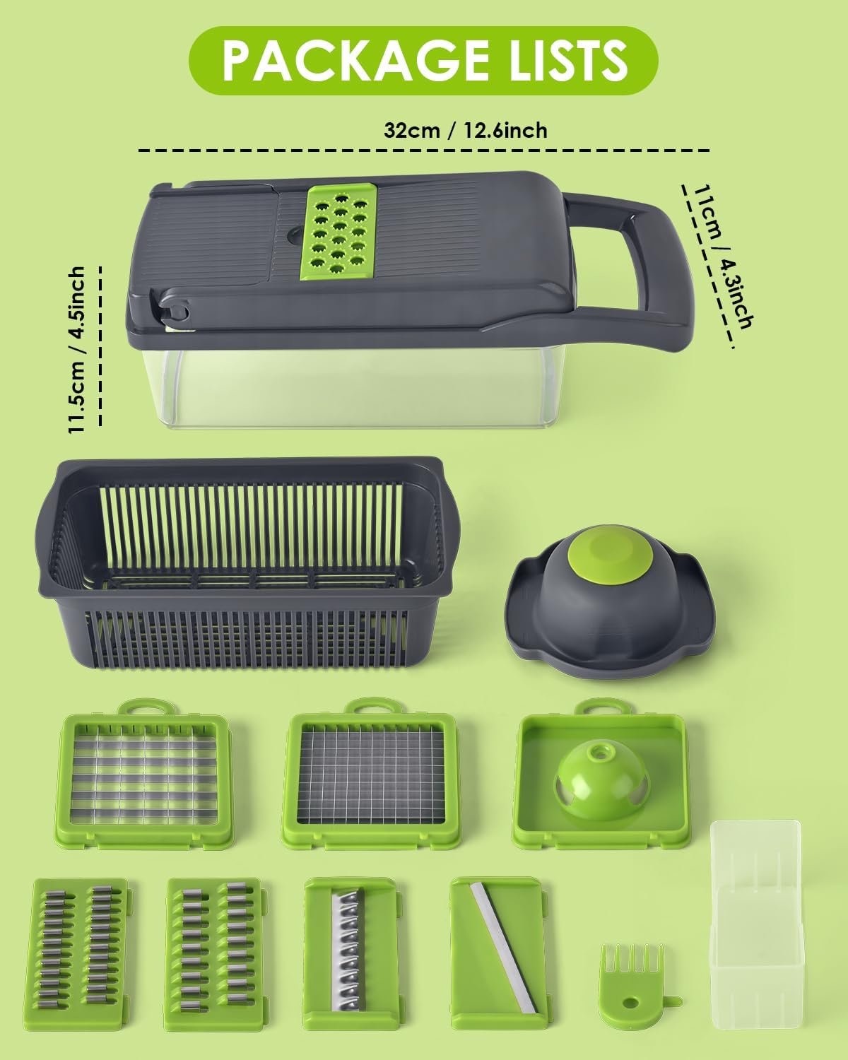Vegetable Chopper for Kitchen, 15 in 1 Onion Chopper Slicer Dicer Potato Cutter Food Chopper Vegg0ie Chopper Salad Maker Dicing Machine Potato Fruit Chopper with Container