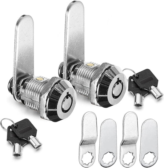 Cam Lock, 20mm Keyed Alike Zinc Alloy Cabinet Replacement Cabinet Locks with Keys for Security Files Toolbox Drawers Mailbox, 2 Pack