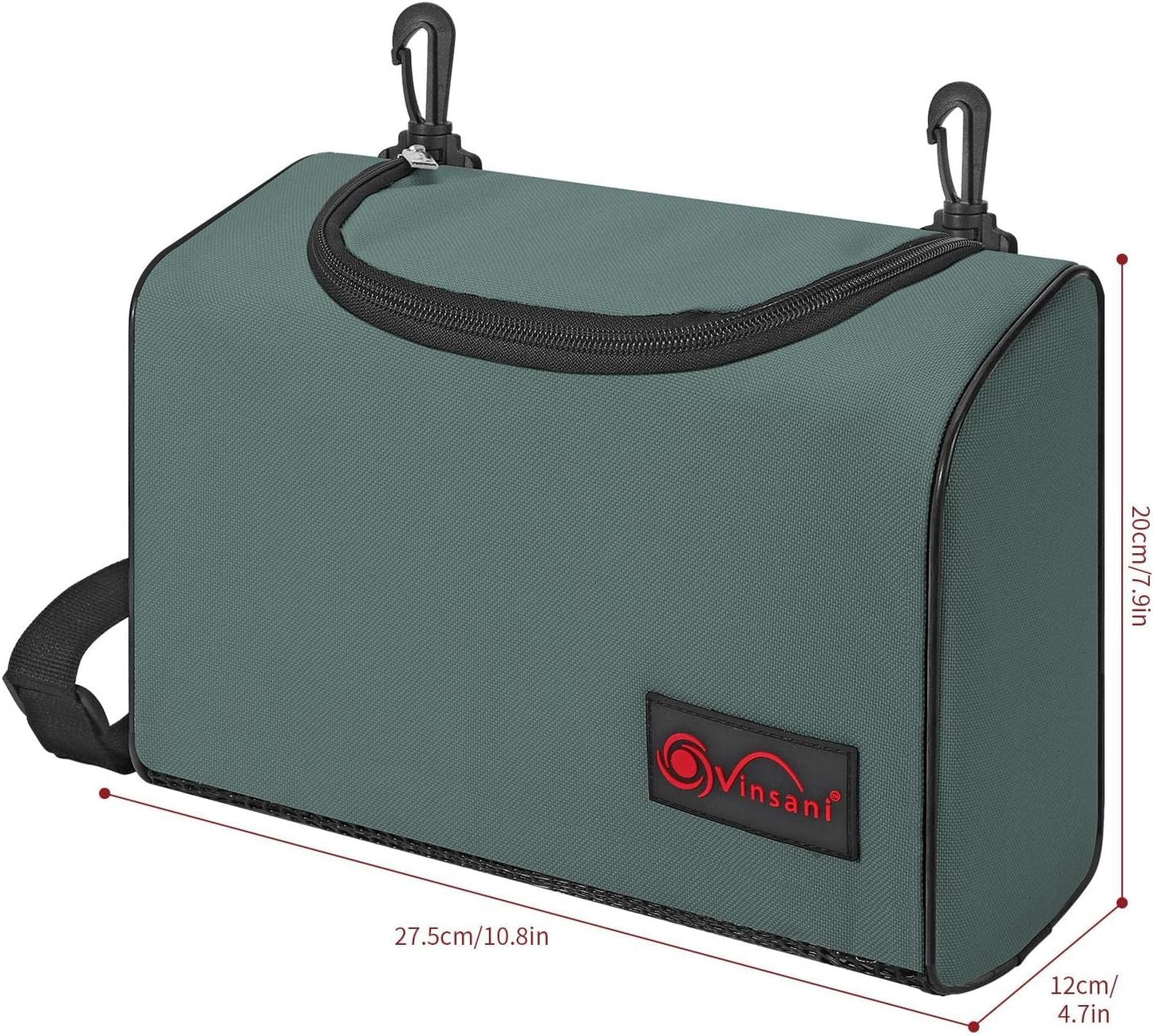 Vinsani Clothes Peg Bag Premium Zipped Waterproof Wearable Peg Storage Organiser Bag with Double Clips, Shoulder/Waist Strap Holds up to 300 Pegs Suitable for Indoor Outdoor Use â€“ Grey