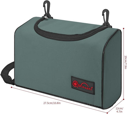 Vinsani Clothes Peg Bag Premium Zipped Waterproof Wearable Peg Storage Organiser Bag with Double Clips, Shoulder/Waist Strap Holds up to 300 Pegs Suitable for Indoor Outdoor Use â€“ Grey