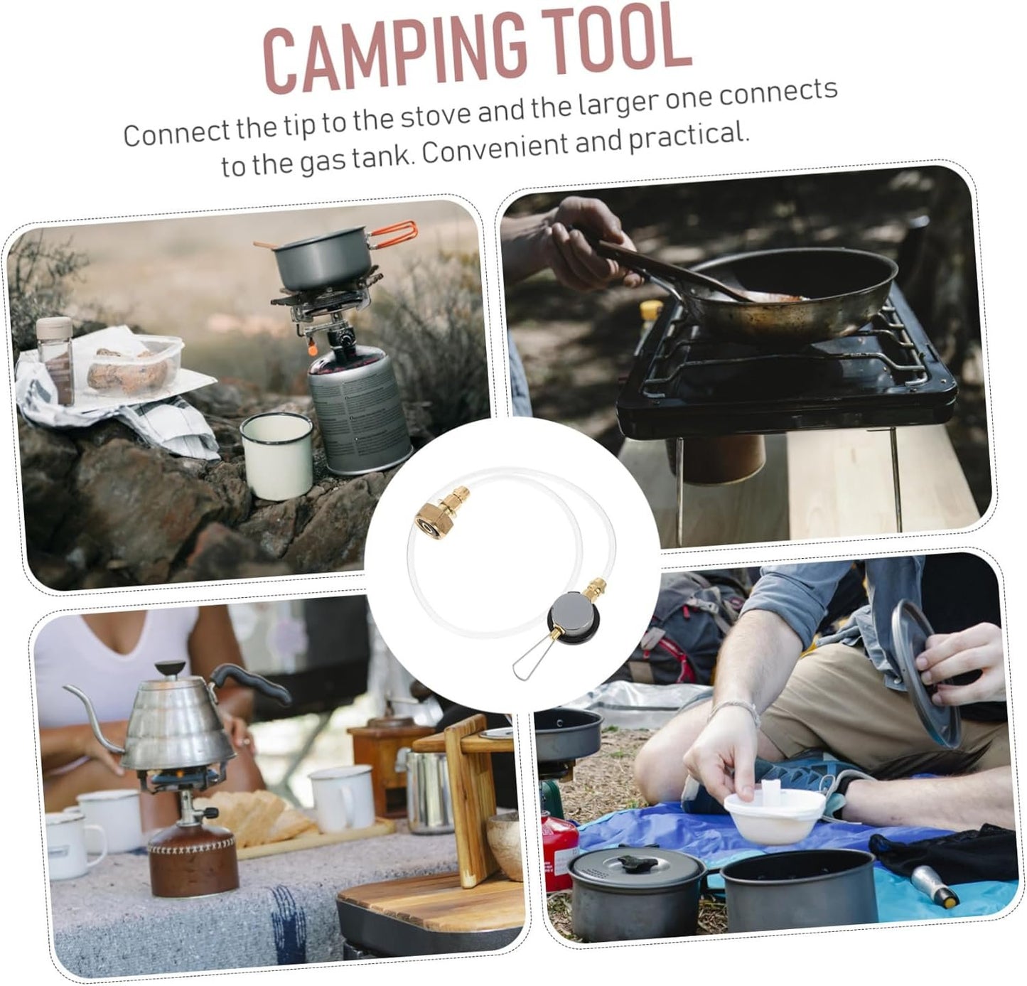 Happyyami Camping Gadgets Inflation-Valve Accessories Gas Tube Gas Stove Adapter Furnace Converter Set