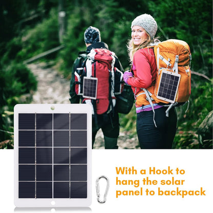 Solar Charger Power Bank,3W 5V Portable Solar Charger Waterproof Solar Panel Charger for Camping with USB Interface for Charging Mobile Phones Mini Fans LED Light
