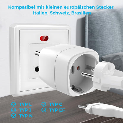 Oliveria 2 Pcs Travel Adapter EU India Travel Plug Adapter Schuko EU to Type D Plug for India, Sri Lanka, Nepal, Congo Travel Adapter