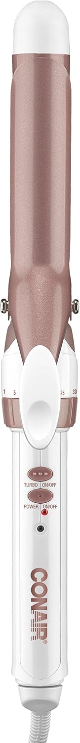 Conair Double Ceramic 1-Inch Curling Iron, 1-inch barrel produces classic curls – for use on short, medium, and long hair