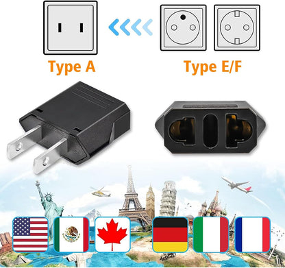 Clomnpe 4 Pieces Universal USA Italy Travel Adapter, Italian Plug to US Adapter, American Plug Adapter, USA Italy Adapter for Europe/USA/US/China/Japan/Canada/Mexico