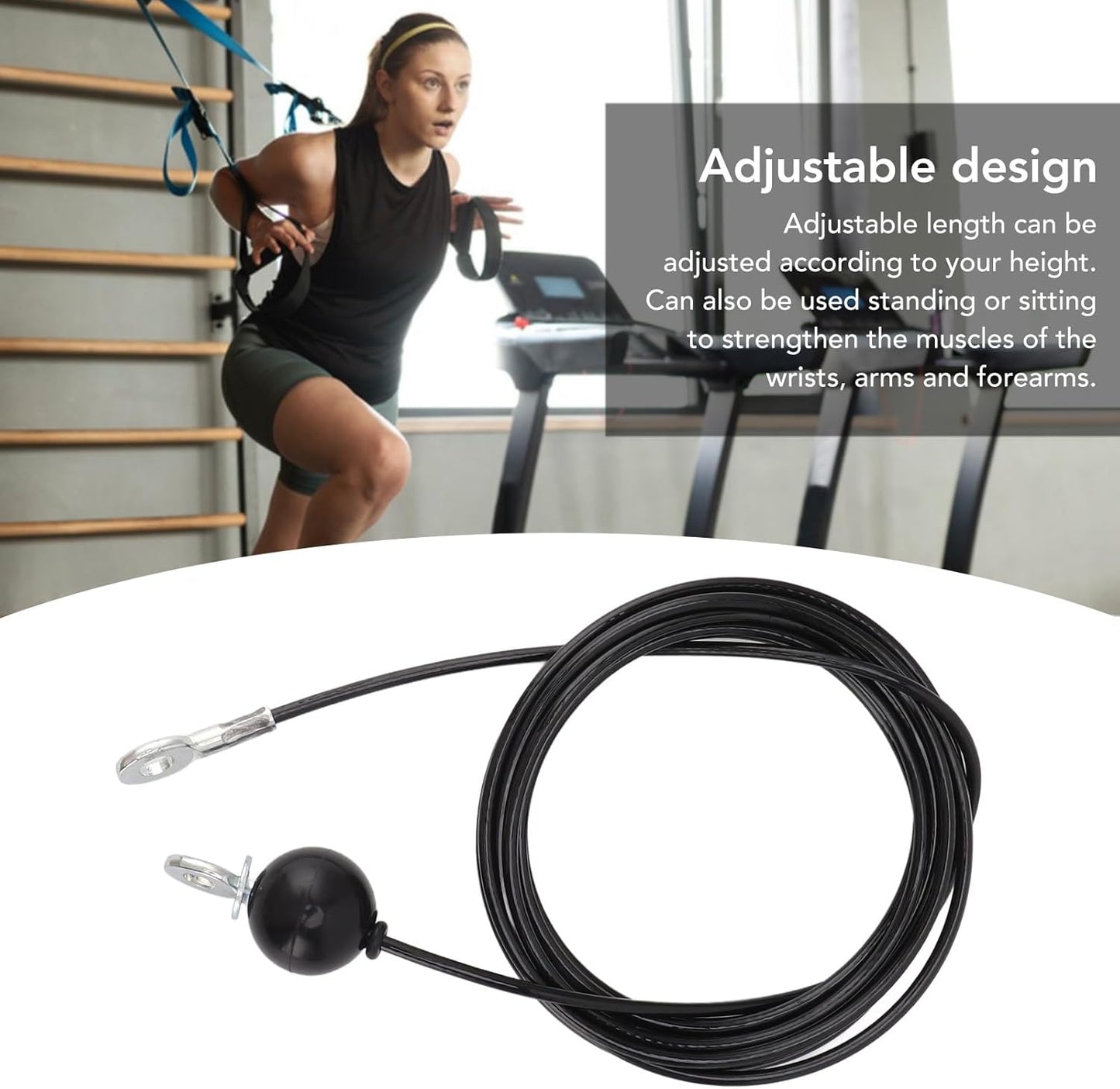 Fitness Pulley Cable, Heavy Duty Steel Wire Rope for Home Gym Cable Pulley Machine Accessories, Home Gym Cable Pulley System Replacement Fitness Cable