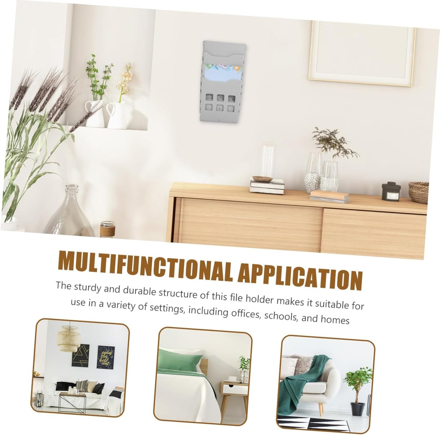 jojofuny Wall Mount Document Holder Multi File Rack for Office Storage Capacity Retractable Design Efficient Organization for Workspace Warehouse Use
