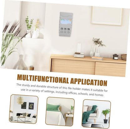 jojofuny Wall Mount Document Holder Multi File Rack for Office Storage Capacity Retractable Design Efficient Organization for Workspace Warehouse Use