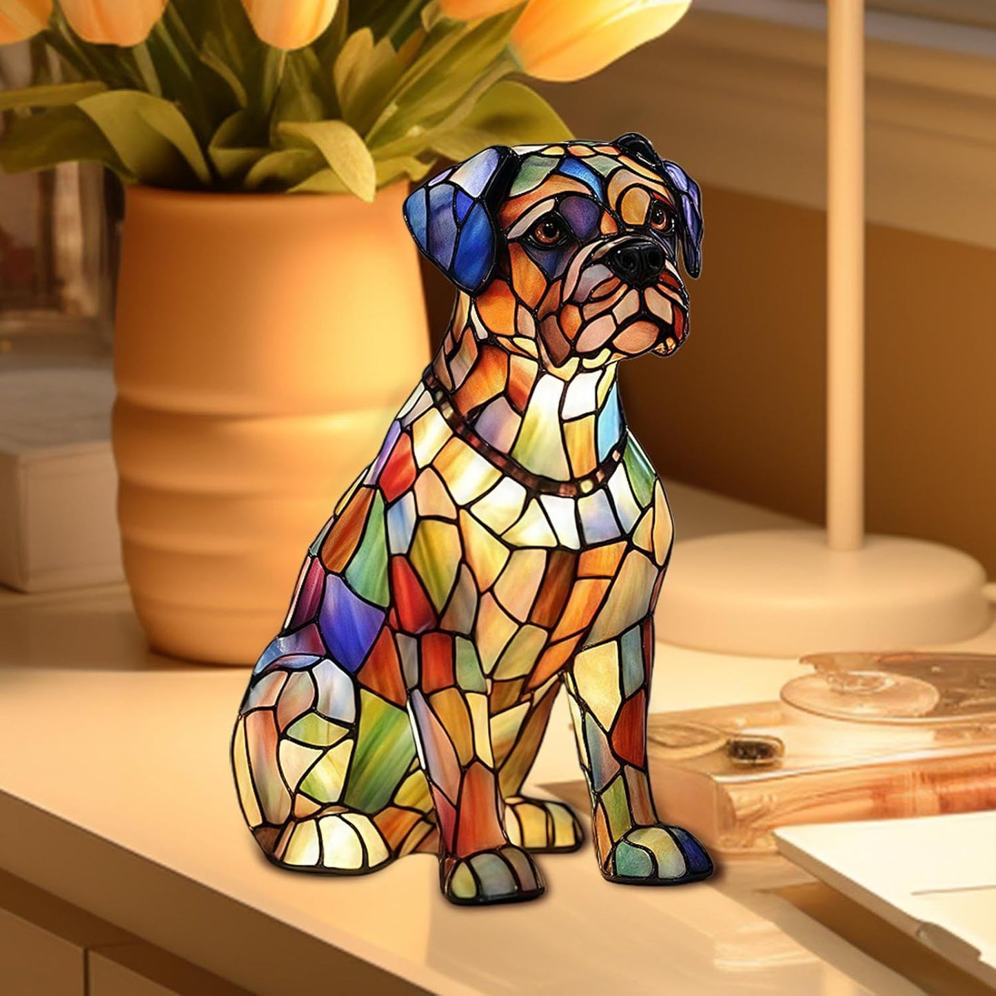 Dachshund Lamp | Dogs Themed Bedroom Resin Light,Rechargeable LED Ambience Lamp for Bedside Shelf Use in Bedroom Childrens Room