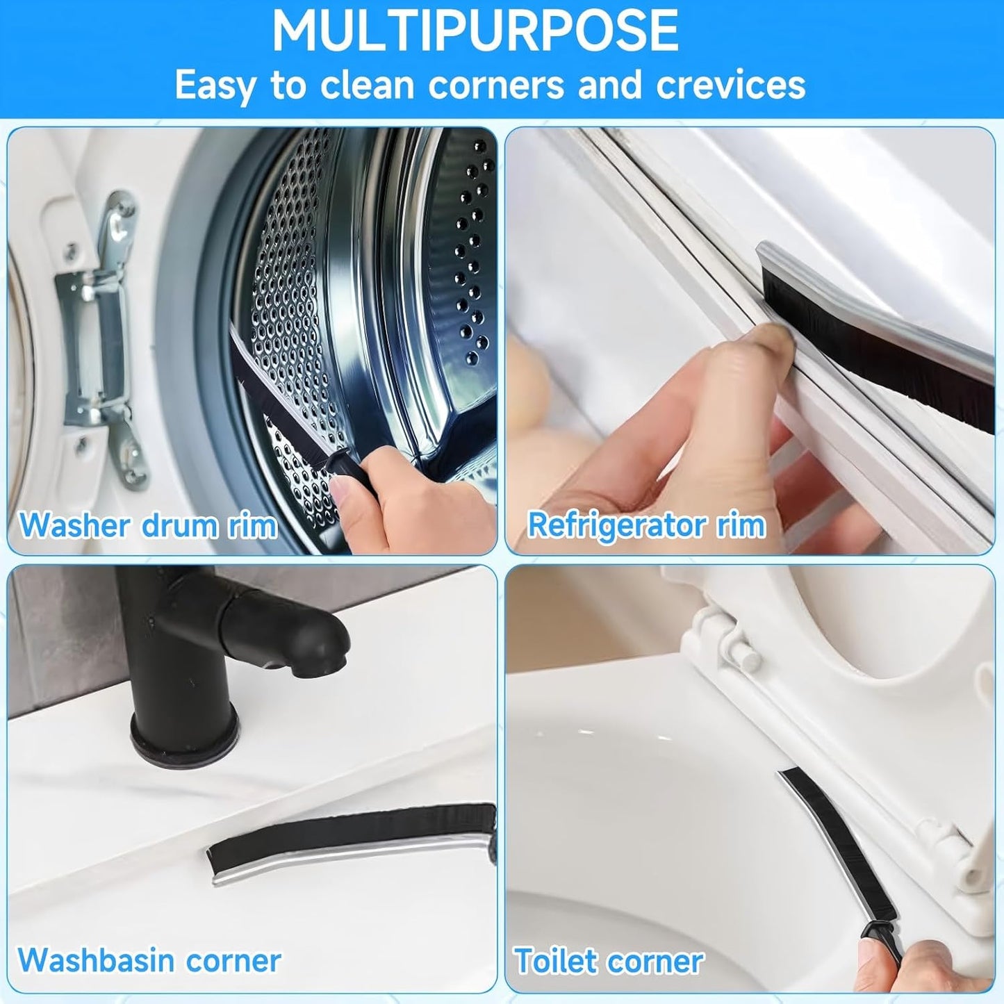 8 Pcs Cleaning Brush, Hard Bristle Crevice Cleaning Brush, Multifunctional Gap Scrub Brush, Home Essentials, Bathroom Cleaner Tools Kits for Household, Kitchen, Window, Faucets, Toilet, Groove, Car