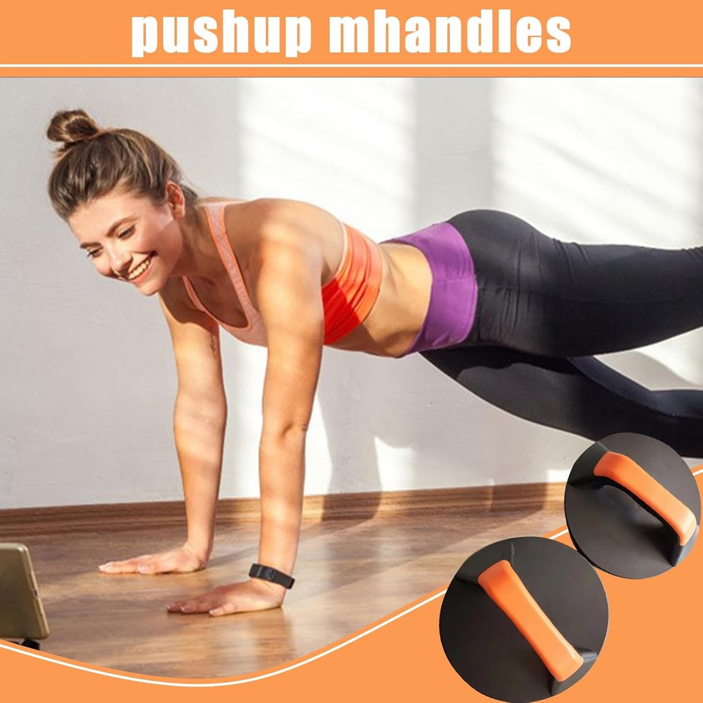 Pushup Handles, Pushup Stand with Rotating Handles, Exercise Roller Wheels, Upper Body Strength Trainer, 7,87 x 3,15 pollici Fitness Equipment, Home Workout Gear for Women