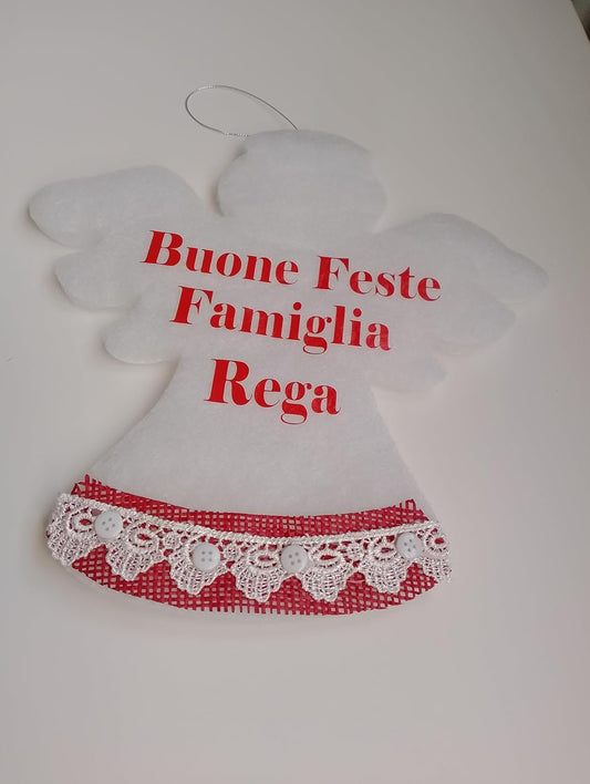 Generico Christmas Angel Decoration with Personalised Wording Hanger 30 x 28 cm Home Shop Decoration