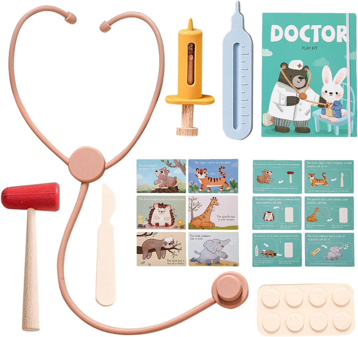 Kids Doctor Play Set, Pretend Doctor Kit For , 36-Piece Role Play Equipment, Simulation Stethoscope Toy For Classroom And Educational Fun, 7.36x9.76 Inches