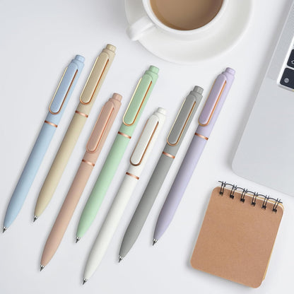 Retractable Gel Pens,7 Pcs 0.5mm Japanese Black Ink Fine Point Morandi Pens for Writing Smooth,Cute Office School Supplies Stationery Gifts for Women Men Stocking Stuffers (Style B)