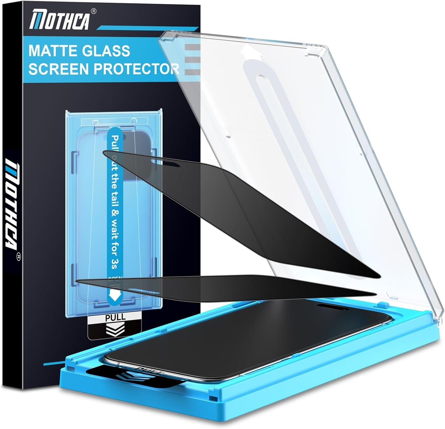 Mothca 2 Pack Matte Privacy Screen Protector for iPhone 16 Pro, Anti Spy Anti Glare Full Coverage Tempered Glass Film Anti-Fingerprint, 6.3 inch