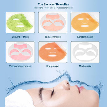 WAONIQ Face Mask Maker Machine, DIY Natural Fruit & Vegetable Mask with 32Pcs Collagen, Automatic Facial Skin Care Machine for SPA Treatments (Rechargeable)