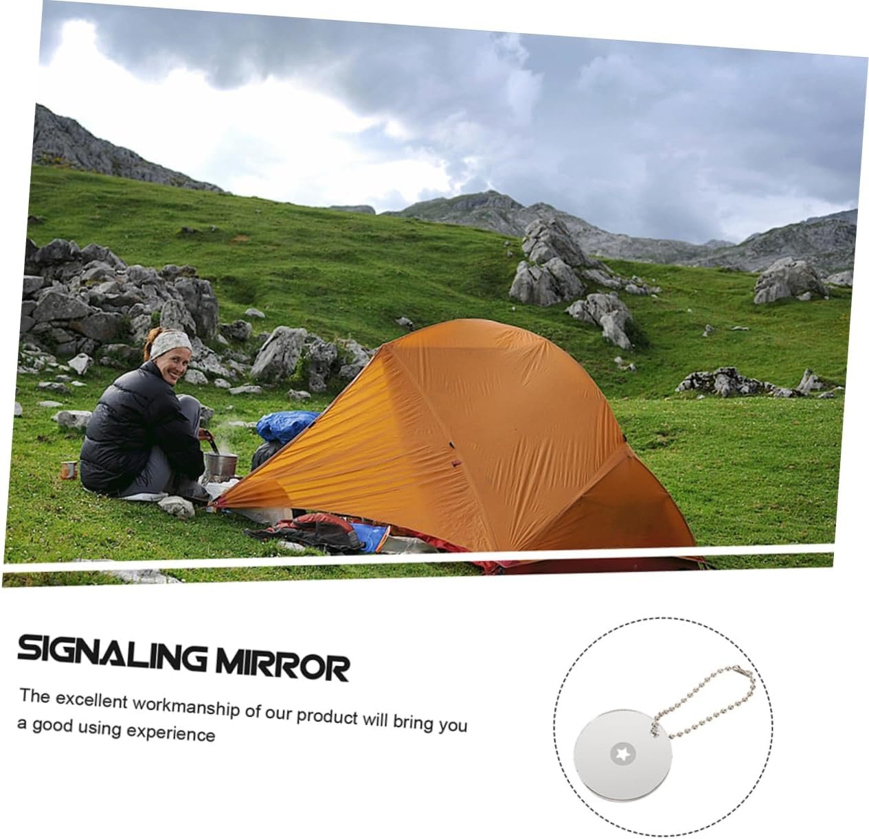 GOOHOCHY Outdoor Survival Gear 2pcs Compact Acrylic Signal Mirror Essential for Emergency Signaling