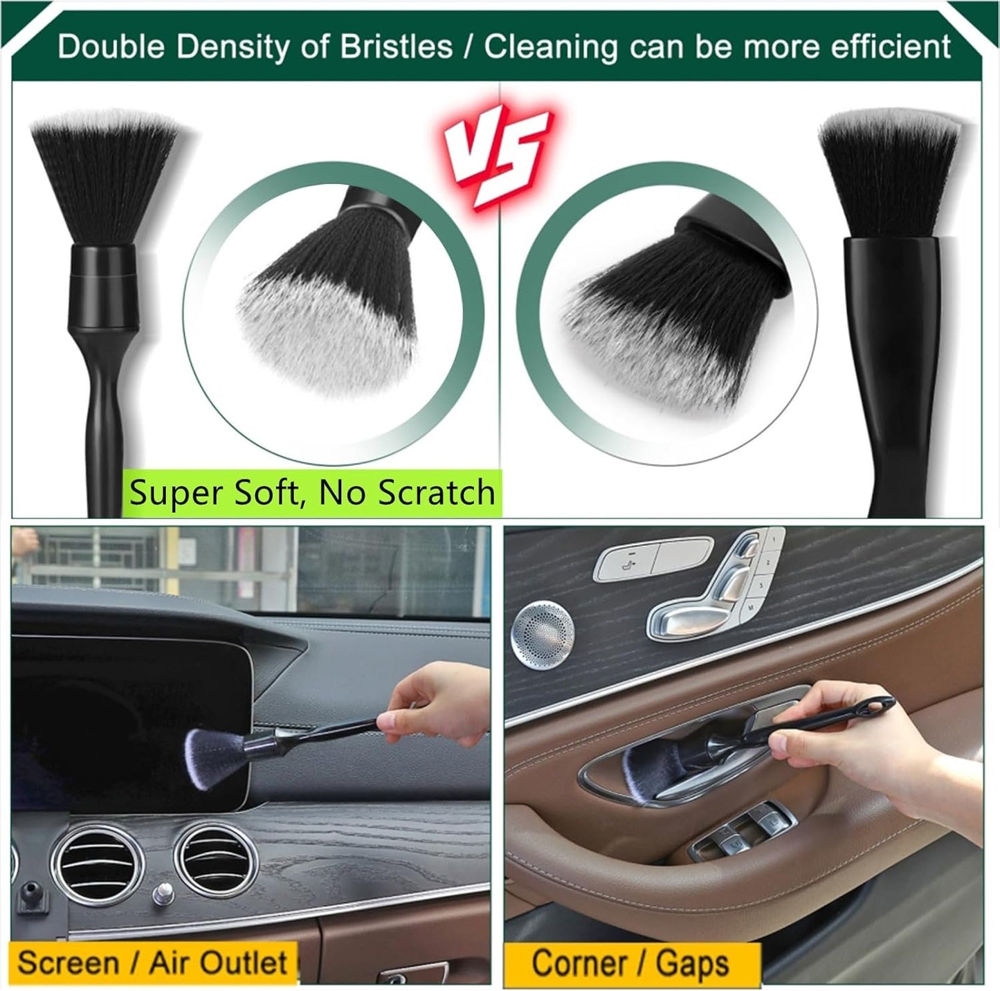 Car Detailing Brushes Duster Cleaning Kits, Soft Hair Dashboard Air Vent Crevice Dusting Detail Cleaner Interior Accessories Tools for Decoration,Automotive,Truck,SUV,RV