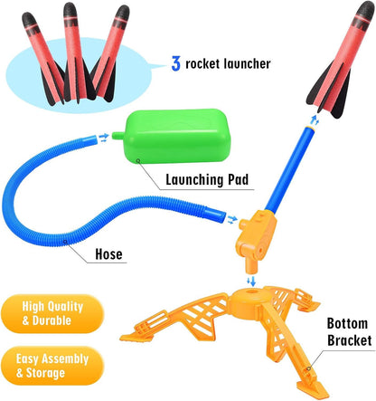 Toys for Boys Age 3-12, Notique Rocket Toy Fun Toys for 3-12 Year Old Boys Rocket Set Kids for 3-12 Year Old Girls Outdoor Toys Rocket Kit Birthday Gifts for Girls Age 3-12 Boys Toys Red