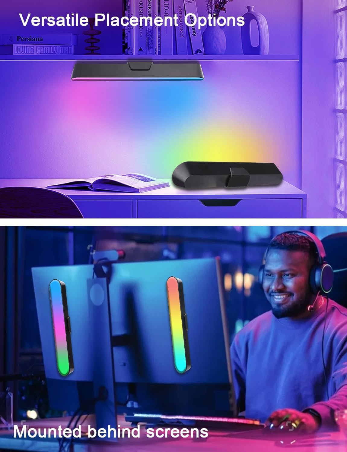 ZUUKOO LIGHT Smart LED Light Bar, RGB Smart LED Lamp with 19 Dynamic Modes and Music Sync Modes, TV LED Backlight, Mood Lighting, Ambient Lighting for Gaming, Movies, PC, TV, Room Decoration