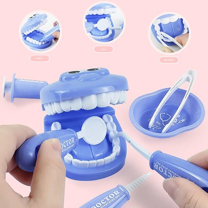 Dental Early Education Brushing Toys, YOUYA DENTAL 9Pcs/Set Children Role Play Toy Crocodile Early Education Cartoon Tooth Brushing Model Preschool Education Toy Dentist Game for Kids Classroom PURPLE
