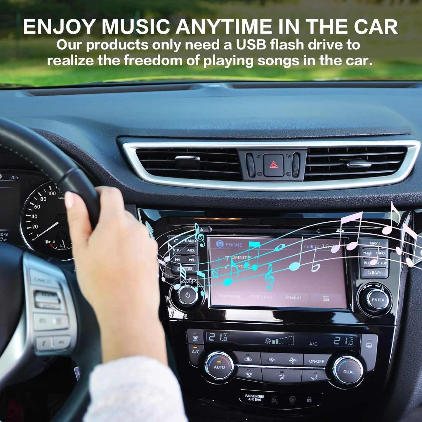 Coomoors USB to 3.5mm Jack Adapter Car Radio Auxiliary Audio Converter Male to AUX Cable to USB 2.0 Converter (Mp3 Audio Decoding Function Must Have Mp3)