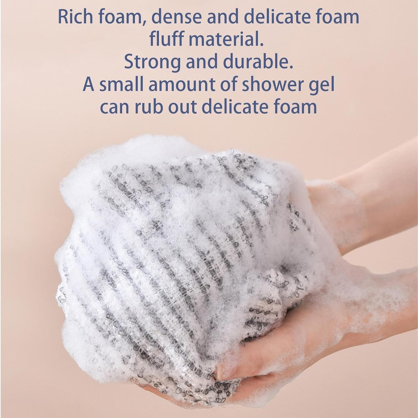 Iouyjiu 9.4 x 40.5 Inch Body Scrub Towel, Back Scrubber Washer, Reusable Beauty Washcloth, Scrub Towel Back Washcloth Shower Towel for Deep Cleaning, and Skin Care Essential Tool