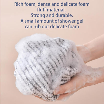 Iouyjiu 9.4 x 40.5 Inch Body Scrub Towel, Back Scrubber Washer, Reusable Beauty Washcloth, Scrub Towel Back Washcloth Shower Towel for Deep Cleaning, and Skin Care Essential Tool