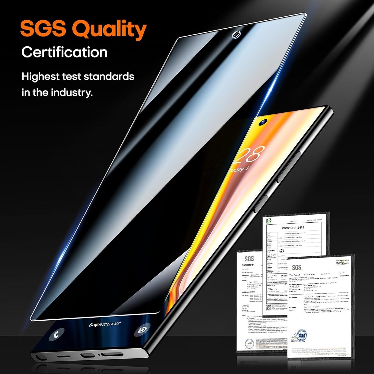 LϟK 4 Privacy Screen Protector for Samsung Galaxy S24 Ultra, 2 Pack Tempered Glass Film + 2 Pack Camera Lens Protector [with Dusting Install Frame] Anti-scratch Case Friendly Bubble Free