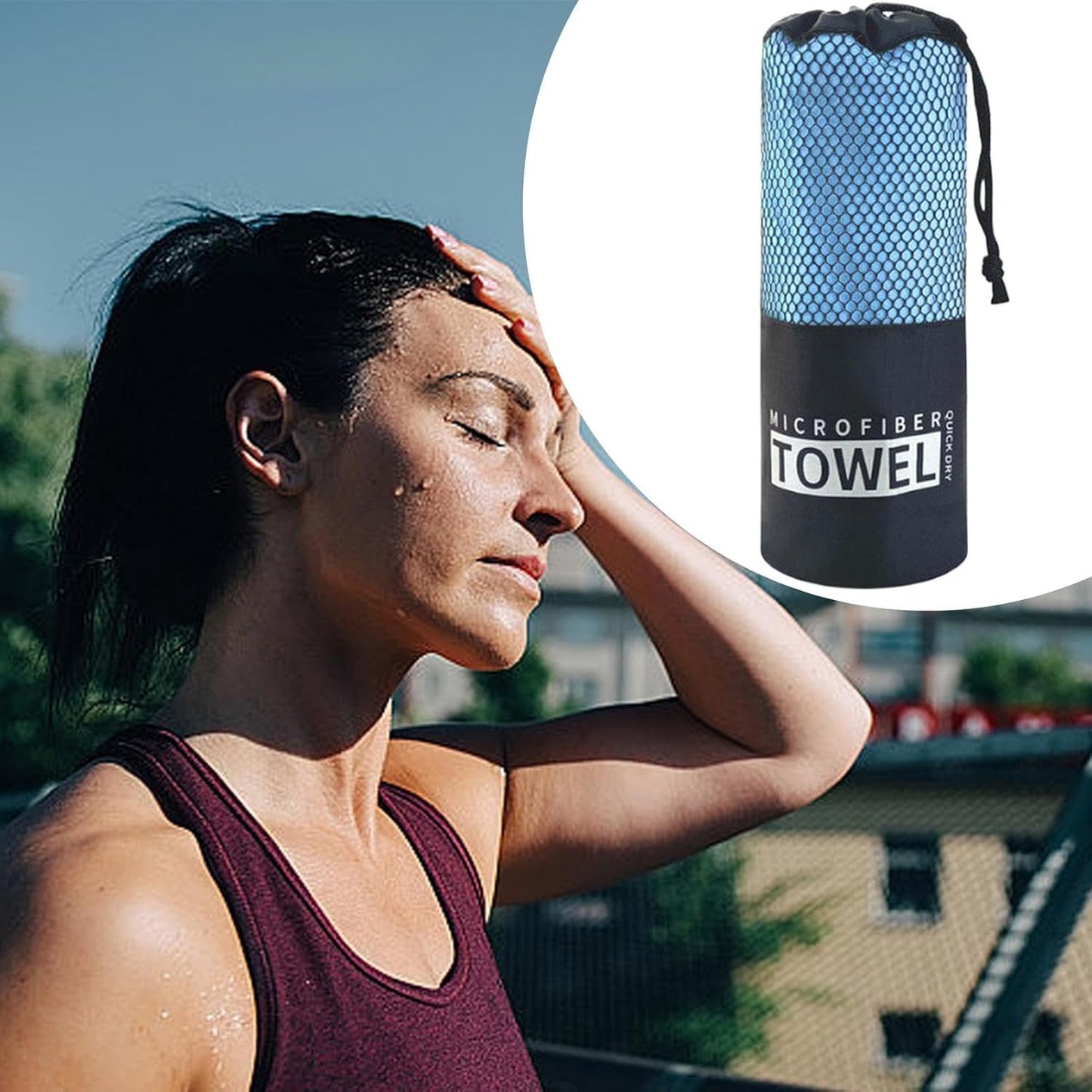 Quick Drying Beach Towel, Microfiber Sandproof Bath Towel, Ultra-Absorbent Workout Gear, Portable Fast-Dry Cloth for Fitness and Travel, 15.75x31.5 inches, Microfiber