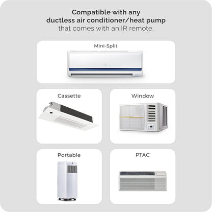 Breez Max | ENERGY STAR CERTIFIED Smart AC Controller | WiFi Thermostat for Mini-Split, Window, Portable ACs/Heat Pumps | AI-Based Tech | Free App, No Subscriptions | Alexa, Google, IFTTT etc. (White)