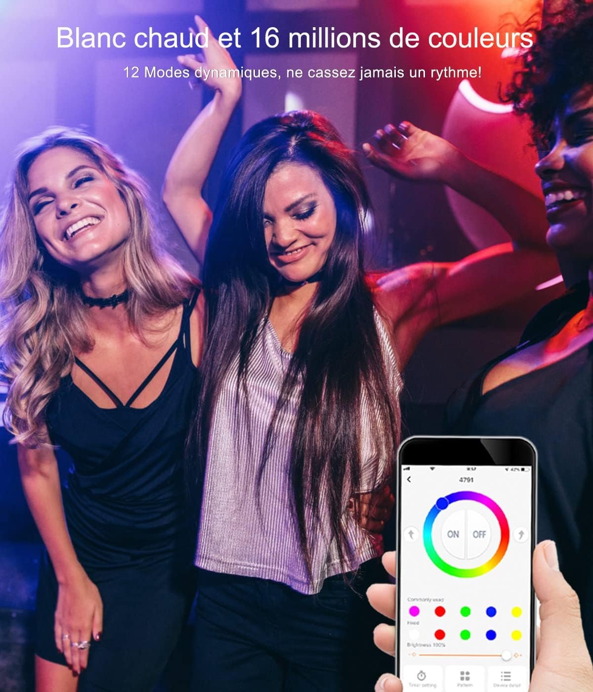 DUSKTEC RGB LED Downlights Ceiling 10W, Colour Changing Spot Lights Dimmable 95-110mm Cutout, Smart Bluetooth Recessed White Spotlights 4 inch, IP44 Ultra Slim APP Controlled Kitchen Lighting 4 Pack