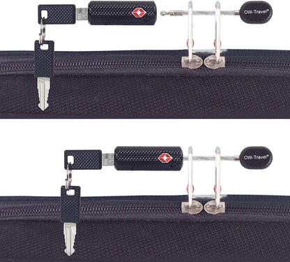 OW-Travel TSA Approved Luggage Locks - 4 Pack Black Barrel Padlock Key - Heavy Duty Zinc Alloy - Suitcase, Zipper, Bag, Case, Backpack, Locker, Tool Box, Outdoor