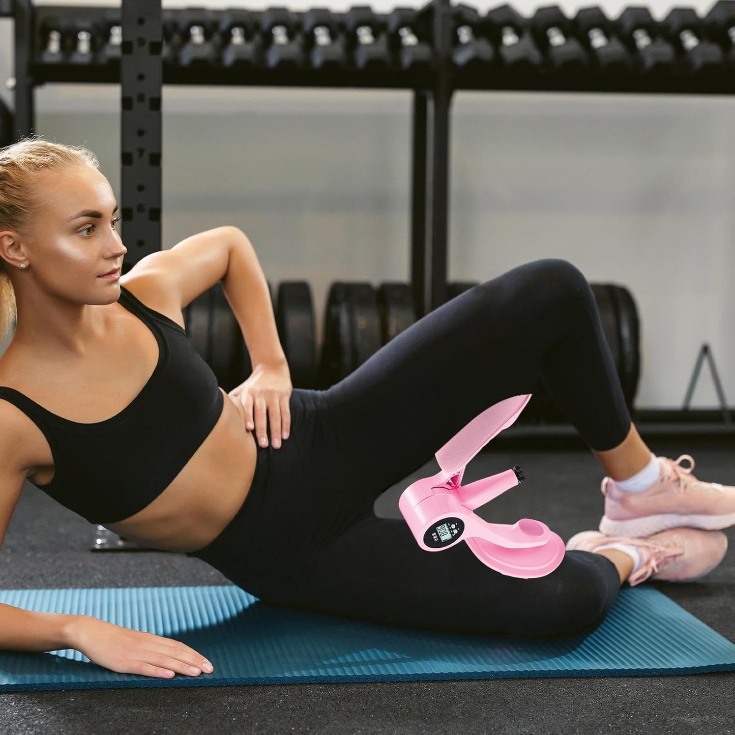 Pelvic Floor Trainer, Adjustable Thigh Exerciser, 12.99x12.99x4.33 Inches Digital Counter Fitness Device, Muscle Strengthening Gear, Womens Home, Workout for Rehab, Yoga, Balance