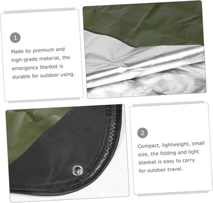 Mipcase Thermal Emergency Blanket Thicken Insulation Awning for Tent Survival Gear Outdoor Mat for Camping Hiking Picnics and Emergency Situations