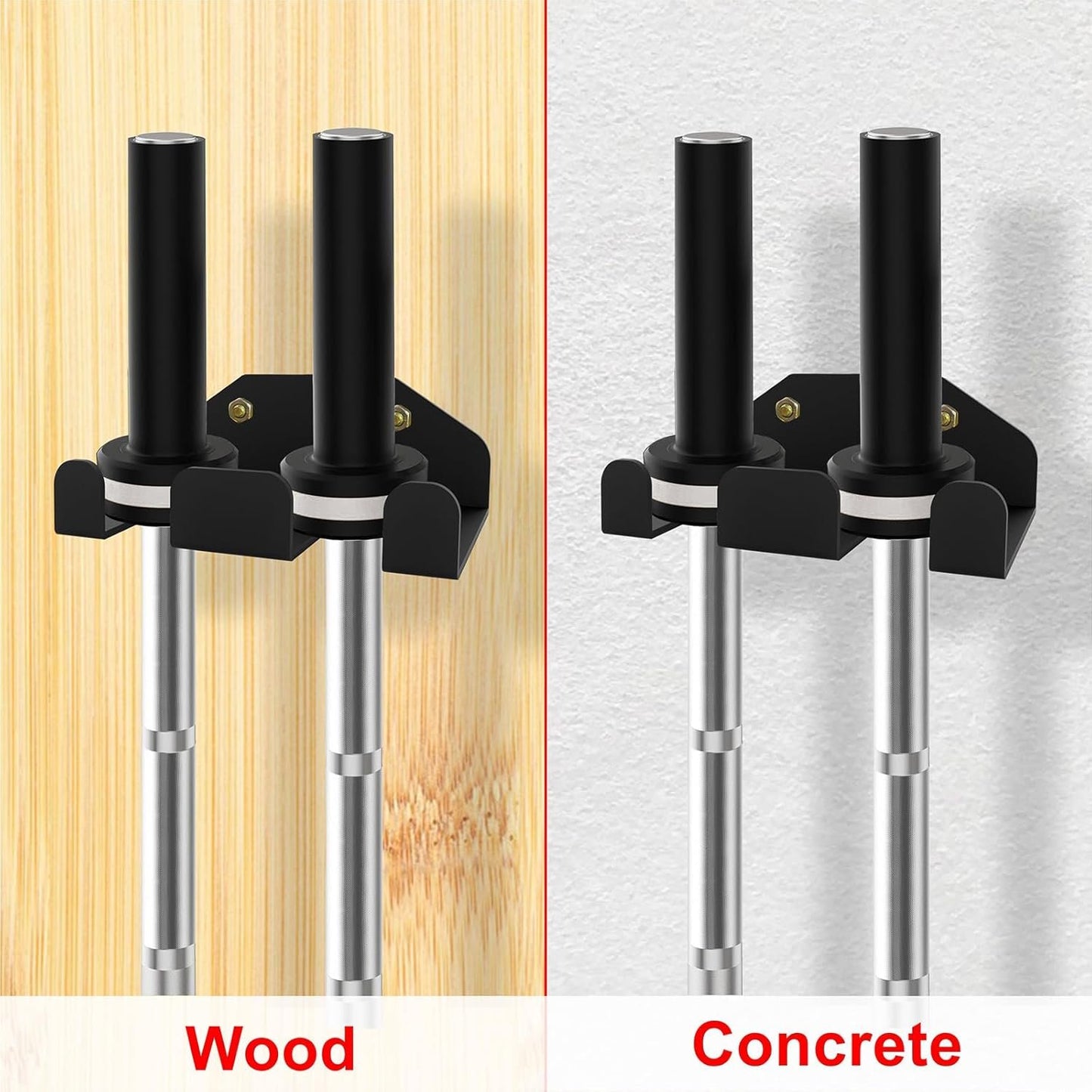 Fitness Barbell Storage, Double Olympic Wall Mount Barbell Holder and Hanger, Vertical Hanging Barbell Rack, Black Powder Coated, Space Saving Commercial or Home Gym Accessory