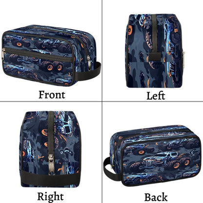 Monster Truck Car Hanging Toiletry Bag,Travel Hygiene Kits for Boys Mens,Waterproof Makeup Carry-on Bags,Cosmetic Bag,TSA Approved Shave Dopp Kit for Toiletries Shower Bathroom Accessories Gifts,