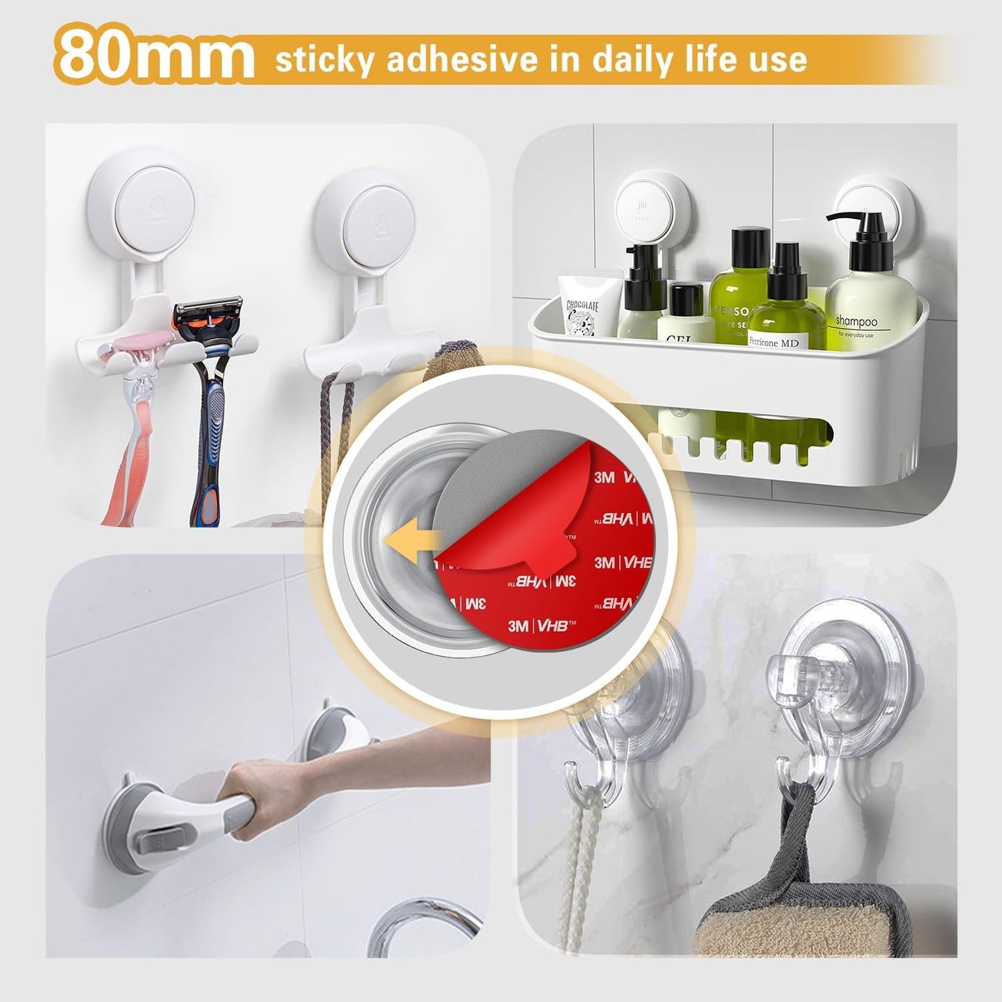 3M VHB Sticky Adhesive Replacement, 4pcs 3.15" Circle Double Sided Pads Gule for Dashboard/Windshield Suction Cup Phone Holder, 4pcs 23mm Round Sticker Tape for Car Magnetic Mount & Ring Holder Base