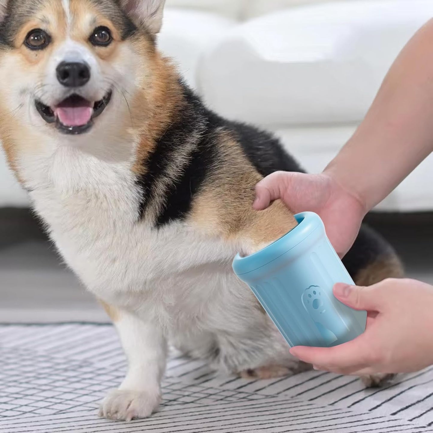 Dog Paw Washer - Pet Muddy Foot Cleaning Cup,Detachable Portable Pet Paw Washer with Soft Bristle for Daily Grooming, Post-Walk Cleaning, Camping & Travel