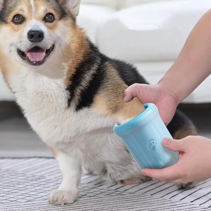 Dog Paw Washer - Pet Muddy Foot Cleaning Cup,Detachable Portable Pet Paw Washer with Soft Bristle for Daily Grooming, Post-Walk Cleaning, Camping & Travel