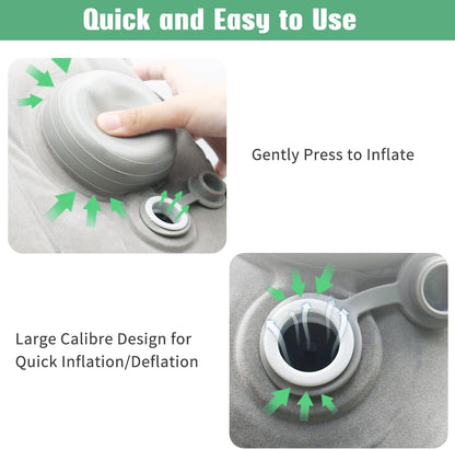 KINGTLE Inflatable Travel Foot Rest, Adjustable Height Leg Rest Pillow for Airplane, Train, Cars, Home, Office