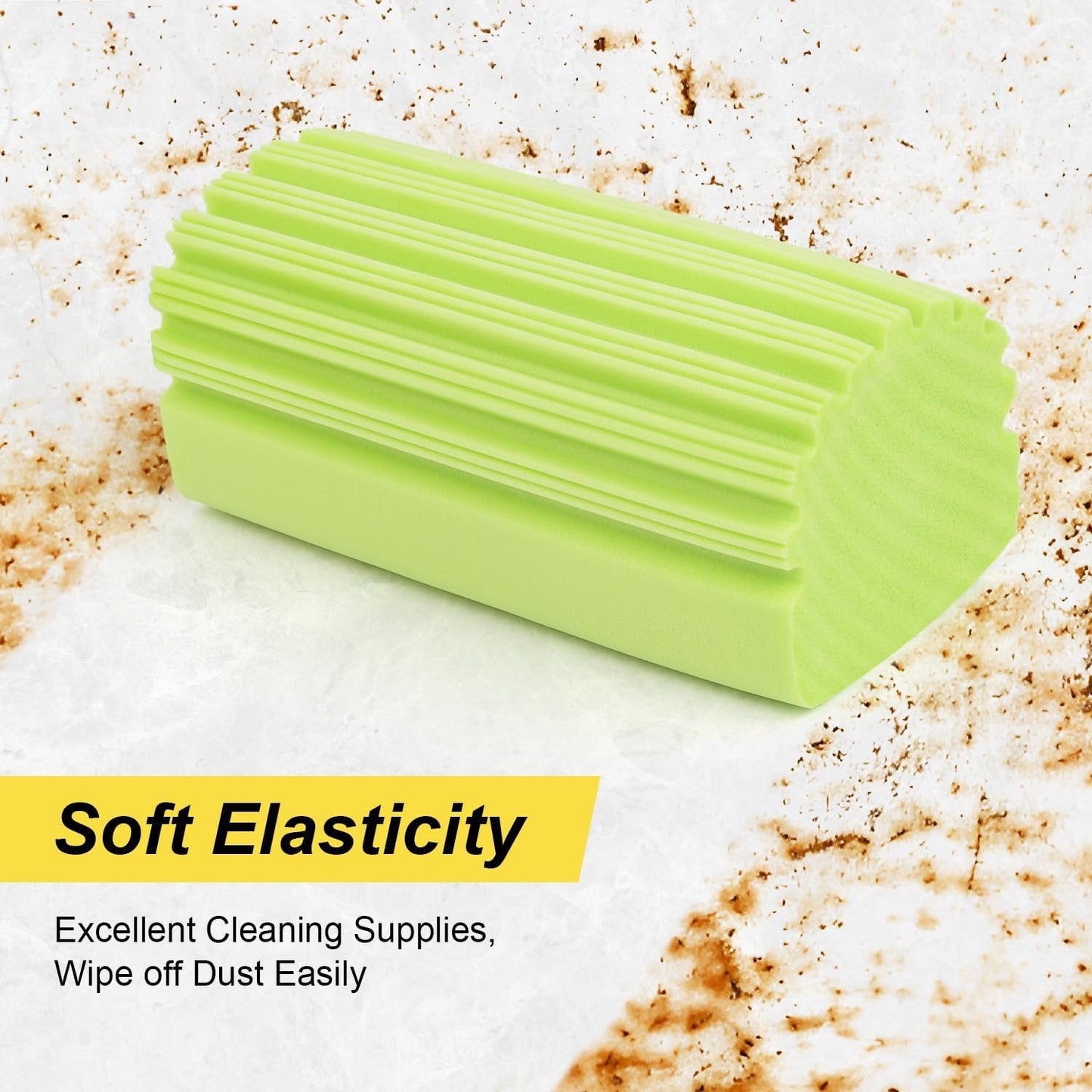 Dusting Sponge Damp Duster for Cleaning - 4 Packs Dust Sponge with Ridges Cleaning Tools, Reusable Duster Sponge Cleaning Supplies, Washable Wet Damp Duster Sponge Household for Kitchen, Bathroom