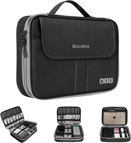 Gocokia Double Layer Large Capacity Electronic Travel Accessories Organizer Bag
