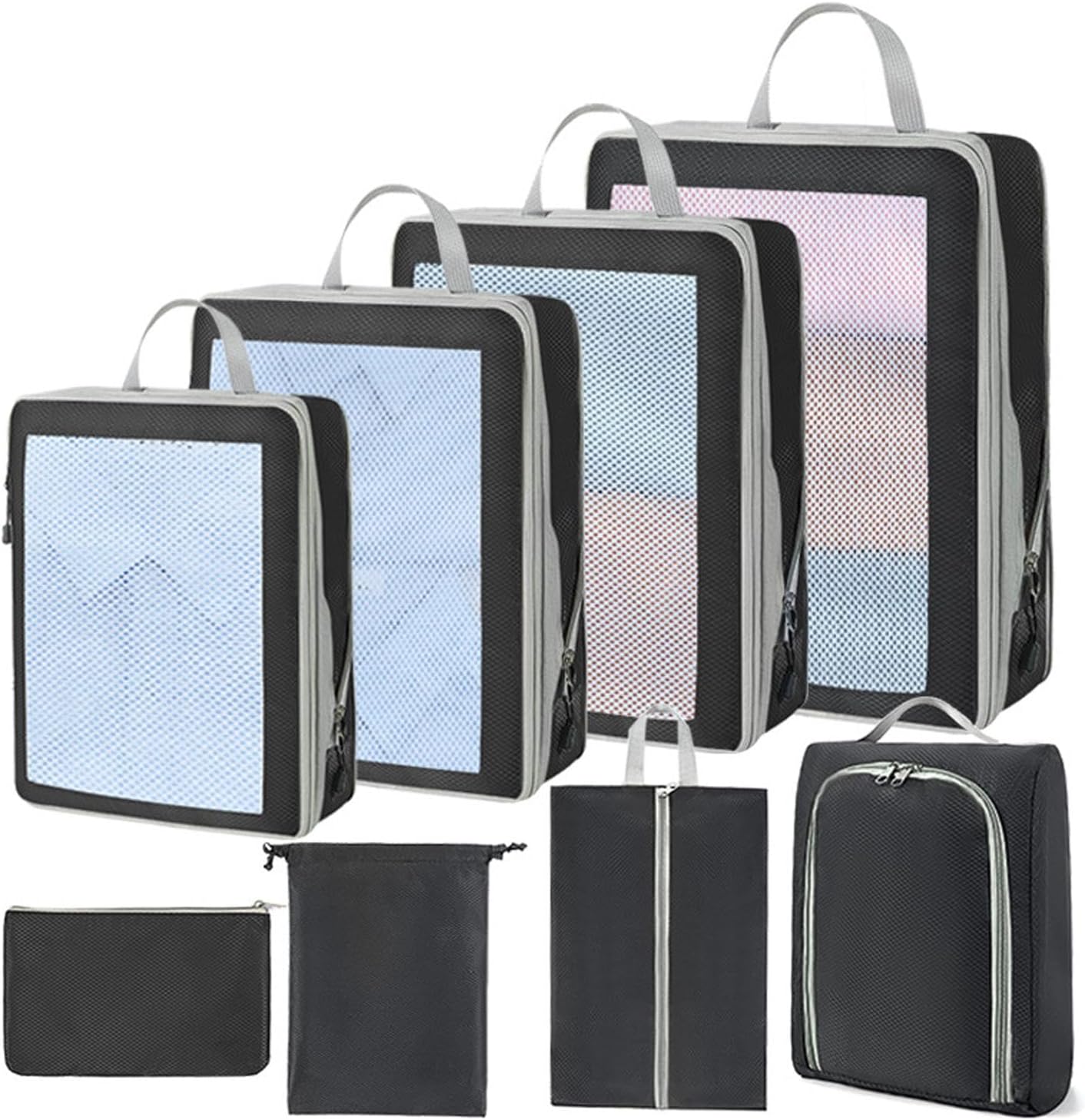 Packing Bags for Suitcase | Set of 8 Waterproof Storage Packing Suitcase Bags,Moving House Organization Clothing Containers for Attic, Closets