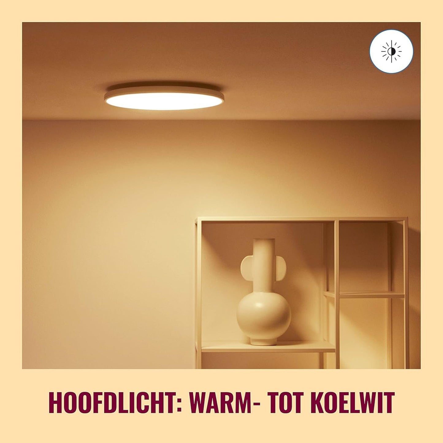 WiZ Colour Arca Smart Connected WiFi Dual Zone Ceiling Light. [White] App Control for Indoor Home Lighting, Livingroom and Bedroom