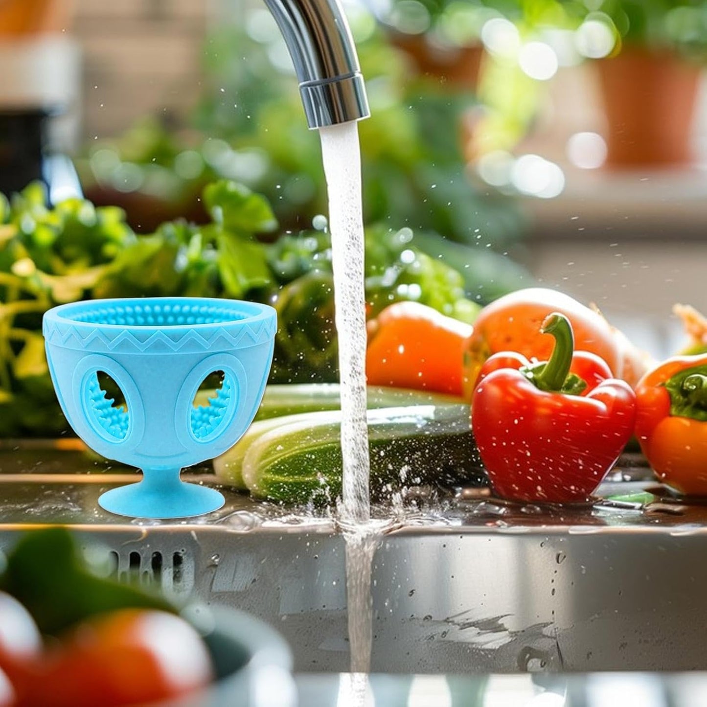 Silicone Egg Scrubber, Chicken Egg Cleaner, Reusable Brush, Soft Bristles for Gentle Scrubbing, Easy to Clean, Sturdy, Multi-Purpose for Eggs, Tomatoes, Potatoes, Kitchen Essential
